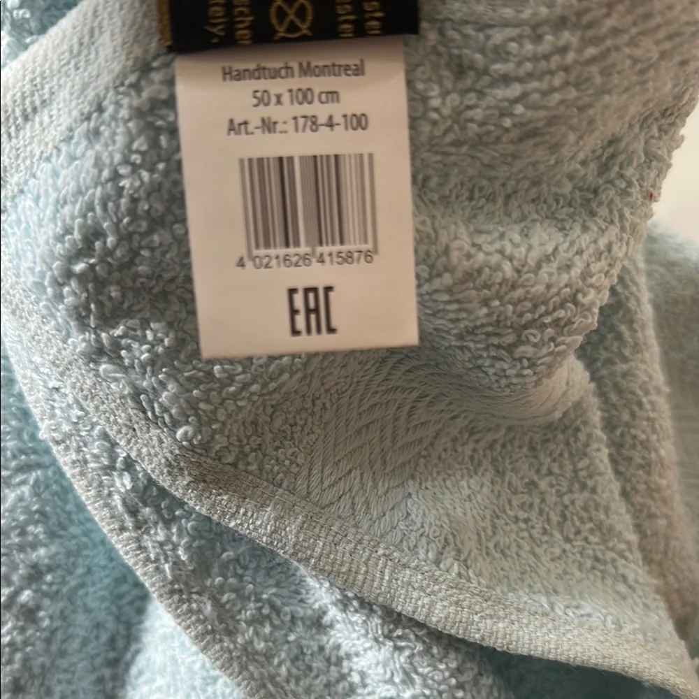 3Plush Blue Terry Cloth Bath Towels